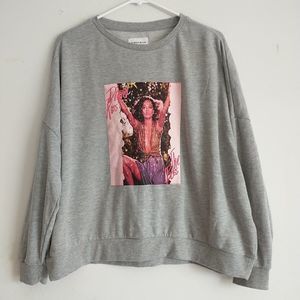 Streetwear Society Sweatshirt Sweater Women M Gray Diana Ross Round Neck Graphic